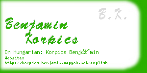 benjamin korpics business card